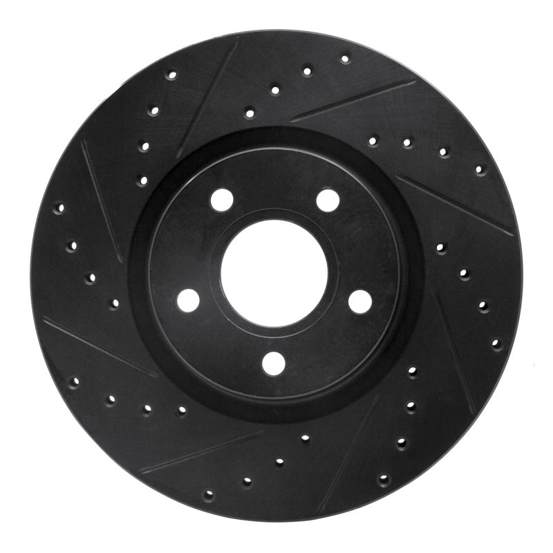 R1 Concepts R1 04-19 Ford C-MAX Front Left Drilled & Slotted Black Brake Rotor
