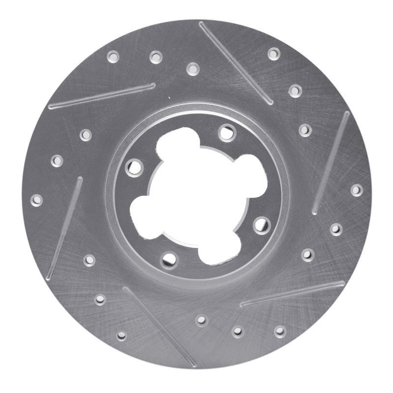R1 Concepts R1 89-94 Subaru Justy Front Right Drilled & Slotted Silver Brake Rotor