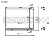 Koyo 1998-Aug 2000 Nissan Skyline GT-R R34 2.6L Turbo Radiator