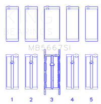 King Engine Bearings Mini W10B16A/W11B16A Silicon Bi-Metal Aluminum Main Bearing Set - Size STD