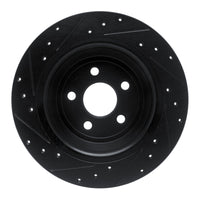R1 Concepts R1 15-24 Ford Fusion Rear Right Drilled & Slotted Black Brake Rotor