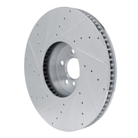 R1 Concepts R1 16-25 BMW 840i Right Front Drilled & Slotted Silver Brake Rotor