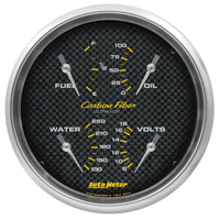 Autometer Carbon Fiber Quad Gauge 5in. 240Ohm (E) - 33Ohm (F) Electric