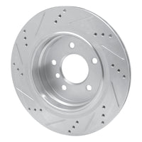 R1 Concepts R1 95-02 BMW M3 Left Rear Drilled & Slotted Silver Brake Rotor