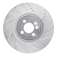 R1 Concepts R1 13-13 Mini Cooper (Excl Clubman) Front Right Drilled & Slotted Silver Brake Rotor