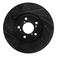 R1 Concepts R1 07-20 Acura MDX Front Left Drilled & Slotted Black Brake Rotor