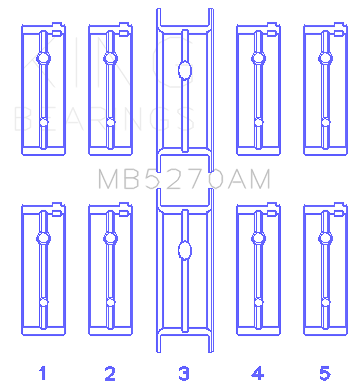 King Engine Bearings King Chrysler 148/148 Turbo DOHC 16V / Jeep 148 DOHC 16V (Size +0.25mm) Main Bearing Set