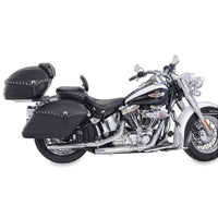 Mustang Motorcycle Mustang 06-17 Harley Softail Wide Tire (200mm) Wide Touring Recessed Passenger Seat w/Studs - Black