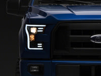 Raxiom 15-17 Ford F-150 G3 Projector Headlights w/ LED Accent- Black Housing (Clear Lens)