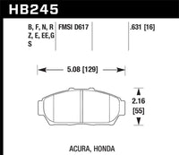 Hawk Performance Hawk 94-01 Acura Integra (excl Type R)  Blue 9012 Race Front Brake Pads