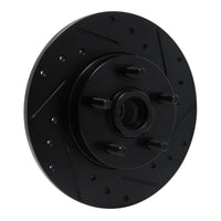 R1 Concepts R1 84-87 Pontiac Fiero Front Right Drilled & Slotted Black Brake Rotor