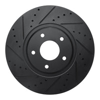 R1 Concepts R1 03-05 Nissan Maxima Front Left Drilled & Slotted Black Brake Rotor