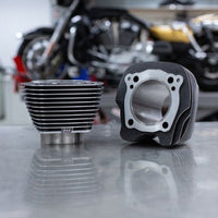 S&S Cycle 2017+ M8 Models 4.250in Bore 4.840in Big Bore Cylinder Set - Black Granite w/ Highlight