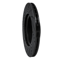 R1 Concepts R1 04-06 Nissan Sentra Front Right Drilled & Slotted Black Brake Rotor
