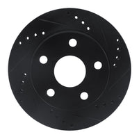 R1 Concepts R1 91-94 Toyota Previa Front Right Drilled & Slotted Black Brake Rotor
