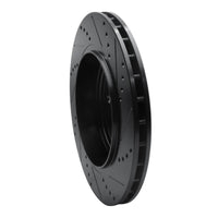 R1 Concepts R1 2012-2025 Dodge Durango Rear Left Drilled & Slotted Black Brake Rotor