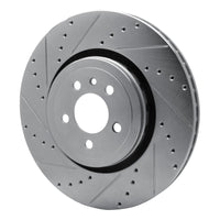 R1 Concepts R1 14-23 Dodge Charger Front Left Drilled & Slotted Silver Brake Rotor