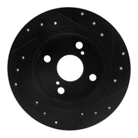 R1 Concepts R1 87-92 Chevrolet Nova Rear Left Drilled & Slotted Black Brake Rotor