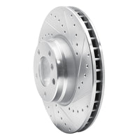 R1 Concepts R1 95-01 BMW 750IL Front Right Drilled & Slotted Silver Brake Rotor