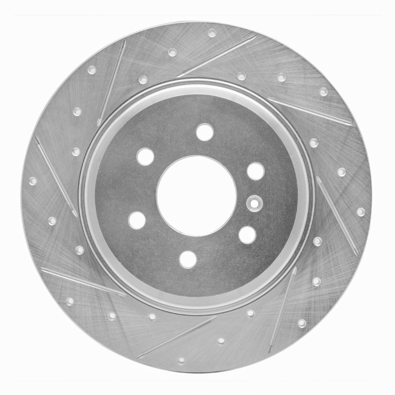 R1 Concepts R1 11-15 VPG MV-1 Rear Left Drilled & Slotted Silver Brake Rotor
