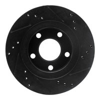 R1 Concepts R1 00-03 Audi A8 Rear Left Drilled & Slotted Black Brake Rotor