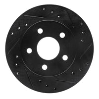 R1 Concepts R1 93-98 Ford Thunderbird Rear Right Drilled & Slotted Black Brake Rotor