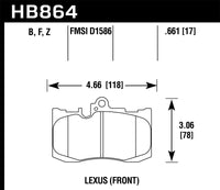 Hawk Performance Hawk 13-17 Lexus GS350/GS350 F Sport / 12-17 Lexus IS350 HPS Street Front Brake Pads