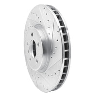 R1 Concepts R1 08-19 BMW X5 Front Right Drilled & Slotted Silver Brake Rotor