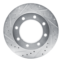 R1 Concepts R1 77-00 Chevrolet V30 & V3500 Pickup Front Left Drilled & Slotted Silver Brake Rotor