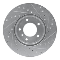 R1 Concepts R1 86-89 Jaguar XJ12 Front Left Drilled & Slotted Silver Brake Rotor