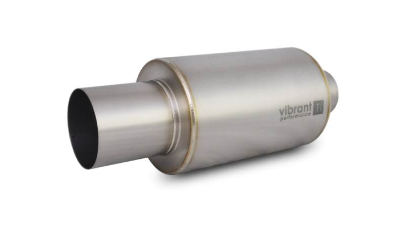Vibrant Titanium Muffler w/Straight Cut Natural Tip 3in. Inlet / 3in. Outlet