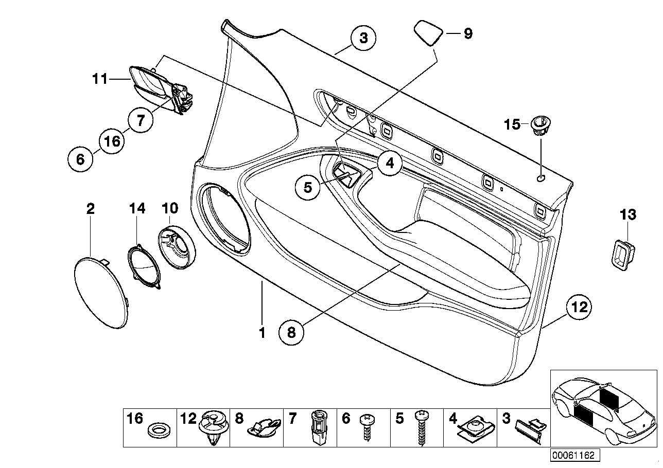 Genuine BMW 51417890711 E46 Door Trim Panel, Front Left ANTHRAZIT (Inc. 318d, 316i 1.6 & 330d) |  UK Car Parts