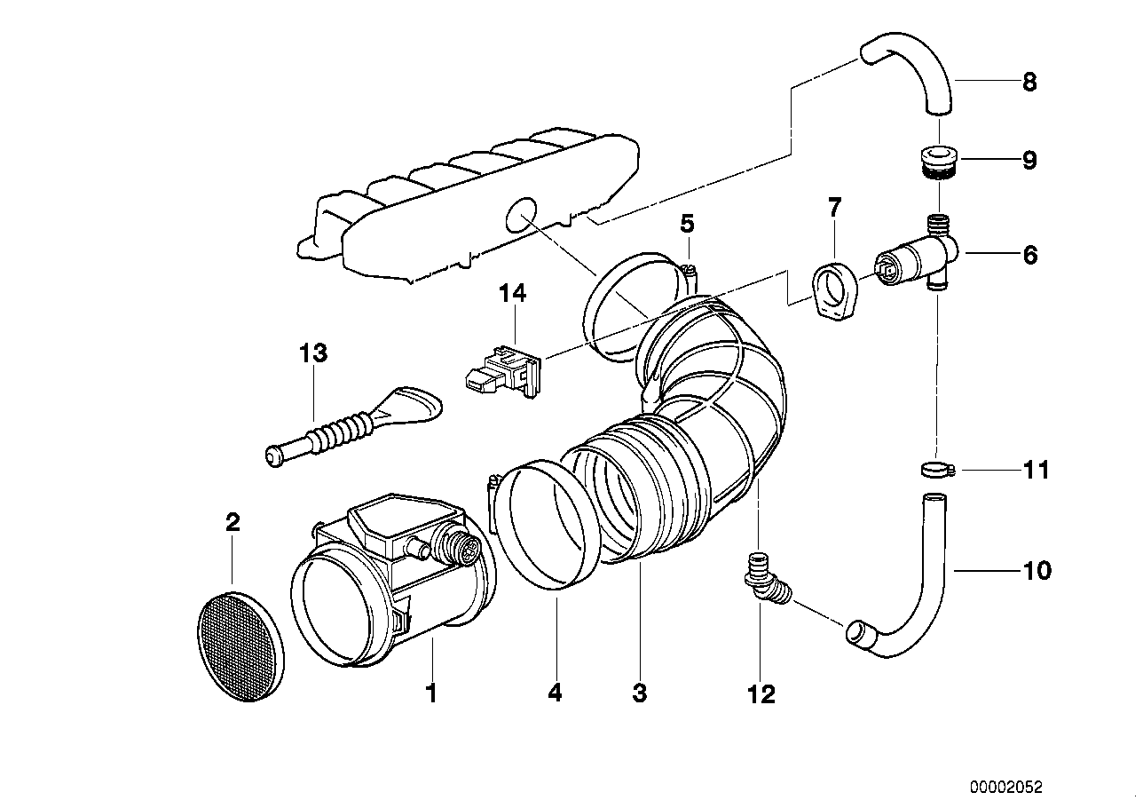 Genuine BMW 13627527525 E36 E32 E34 Exch. Volume Air Flow Sensor BOSCH (Inc. 520i, 320i & 850Ci)