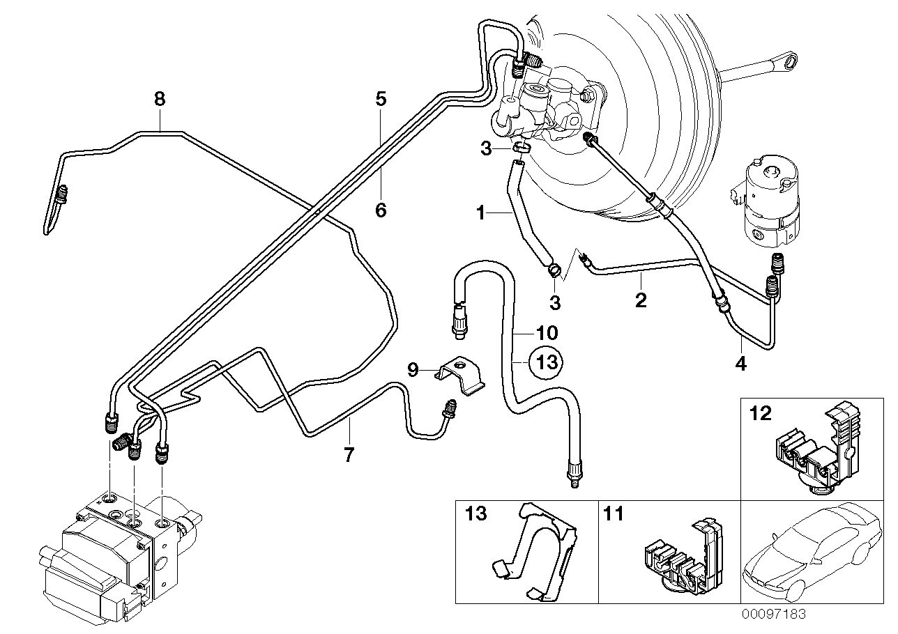 Genuine BMW 34536752269 E53 Pipeline With Pressure Hose (Inc. X5)