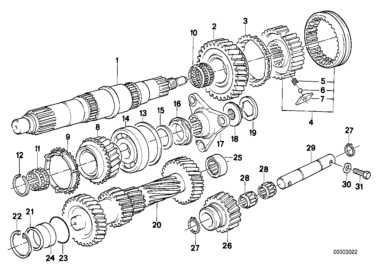 Genuine BMW 23231224495 E28 E32 E23 Guide Sleeve 5Th And Reverse Gear (Inc. 735i, 730iL & M535i)
