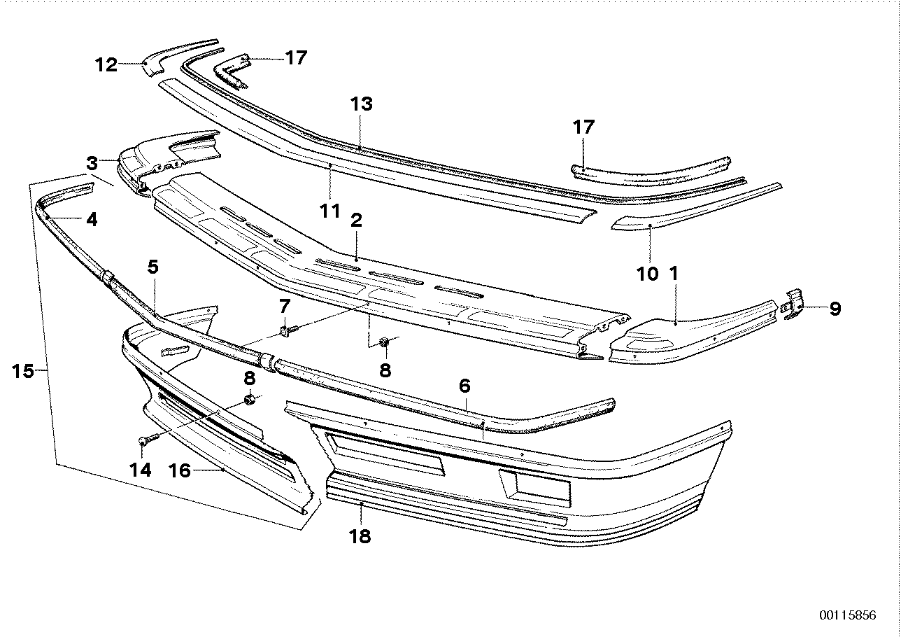 Genuine BMW 51111867627 E24 Bumper, Front Left (Inc. 635CSi)