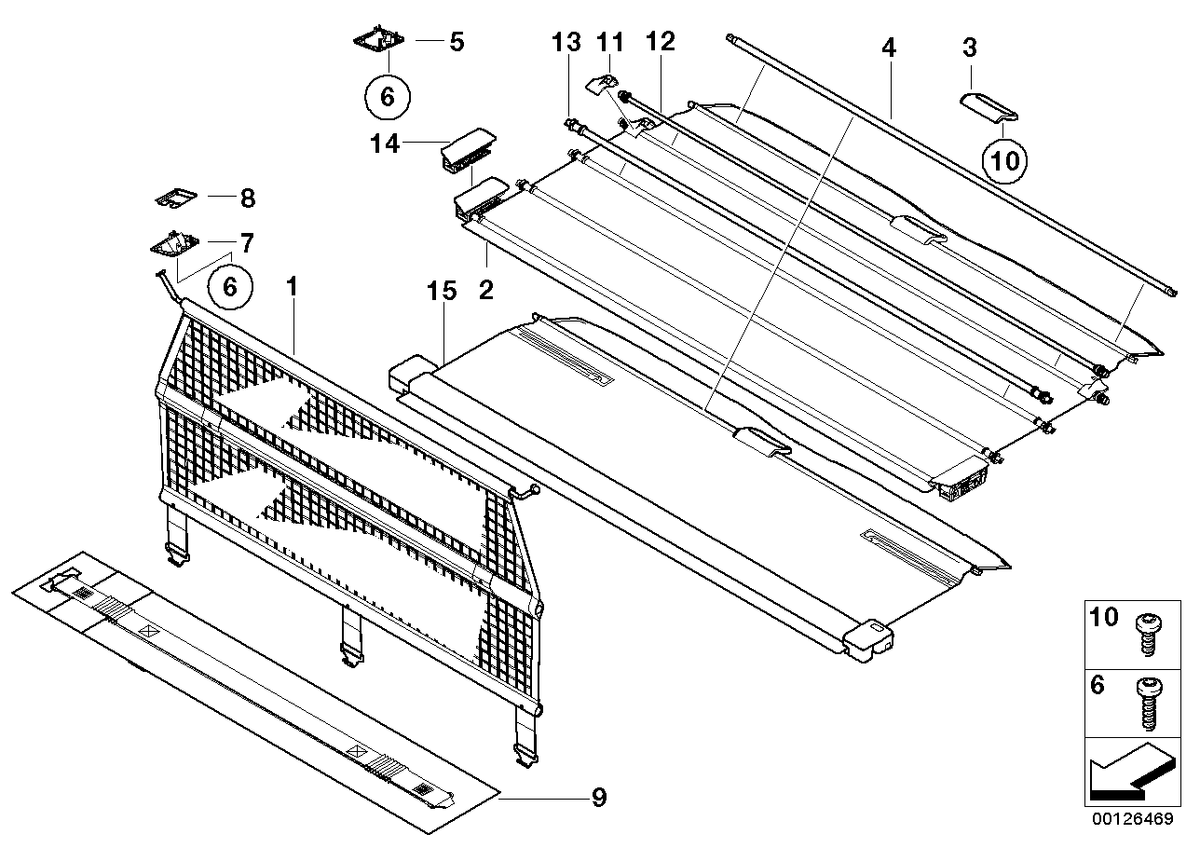 Genuine BMW 51477027256 E53 Roller Blind PASTELLGRÜN (Inc. X5)