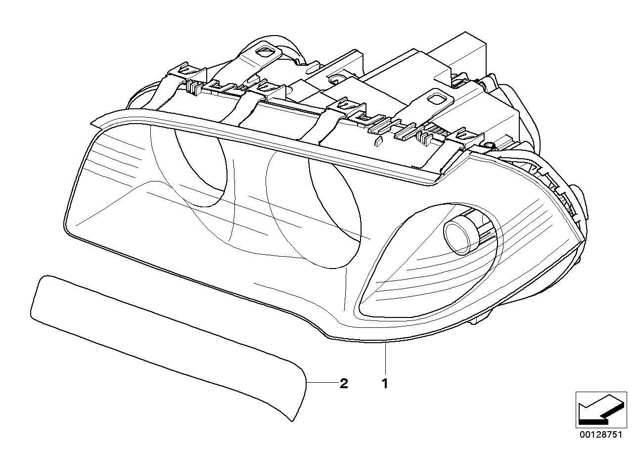 Genuine BMW 63123418396 E83 Bi-Xenon Headlight Akl, Right (Inc. X3)