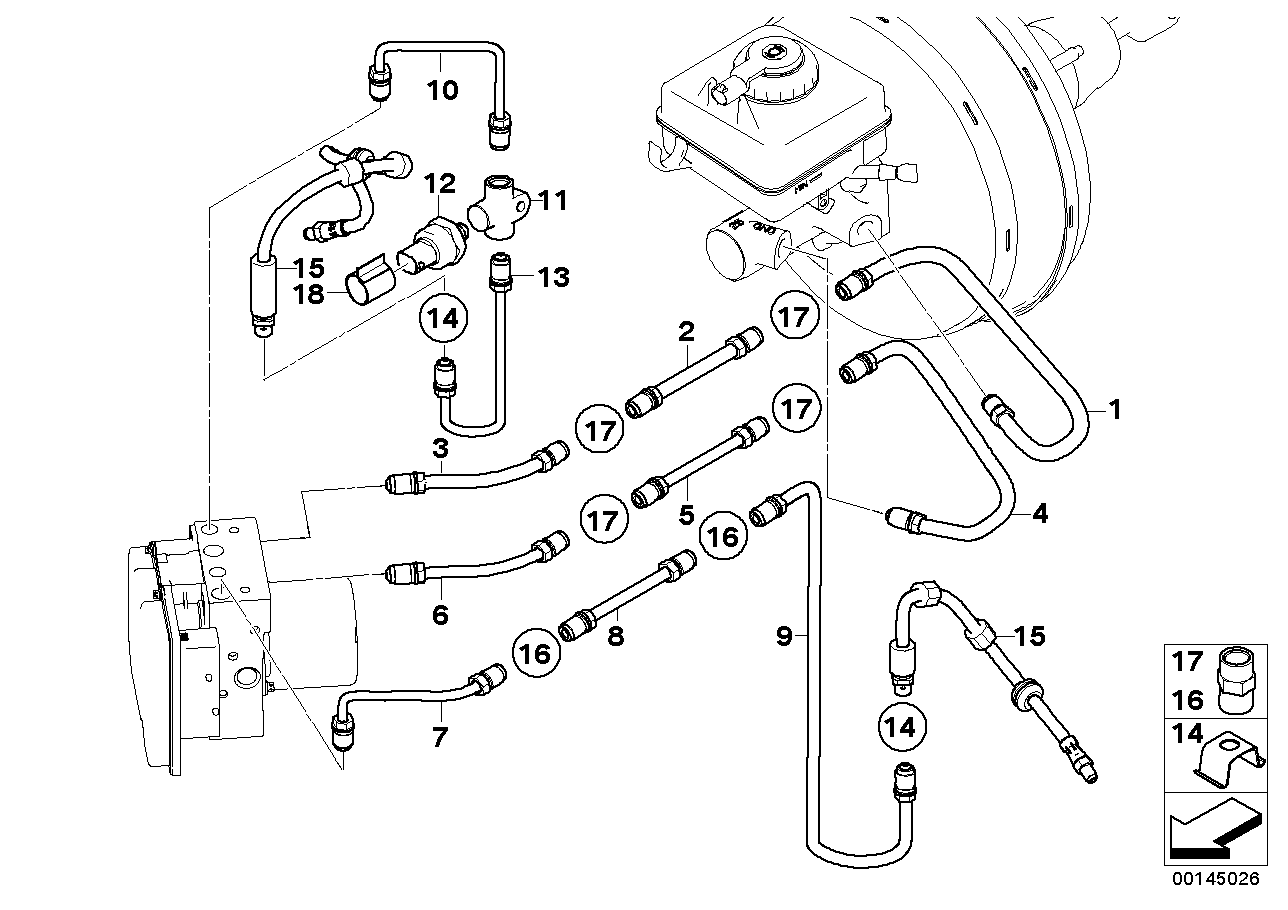 Genuine BMW 34336760914 E60 E63 E61 Distribution Piece M12X1 (Inc. 525i, 525d & 530i)