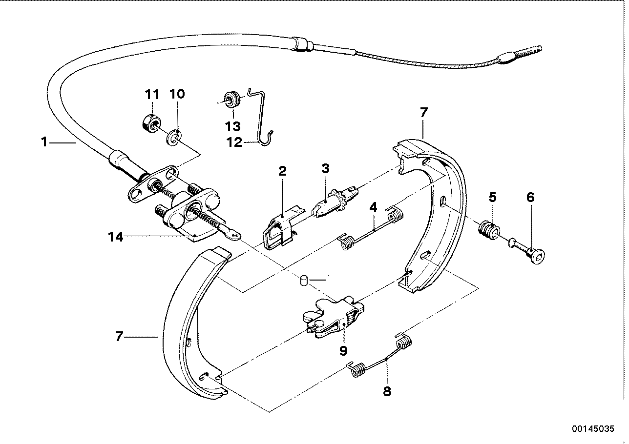 Genuine BMW 34411118580 Handbrake Cable (Inc. 3.3Li, 3.0L & 2.8L)
