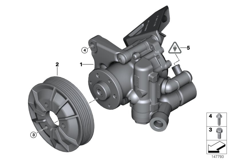 Genuine BMW 32416783286 E82 E87 E91 Power Steering Pump FP6 (Inc. 325i, 128i & 125i)