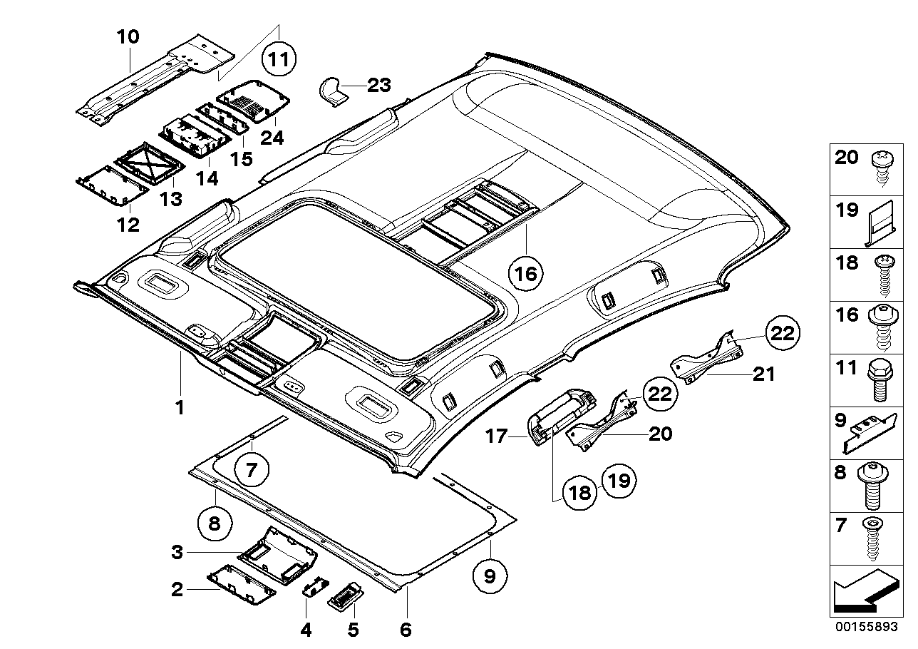 Genuine BMW 51447149958 E66 E65 E67 Front Console Insert ANTHRAZIT (Inc. Alpina B7, 745d & 730Li)