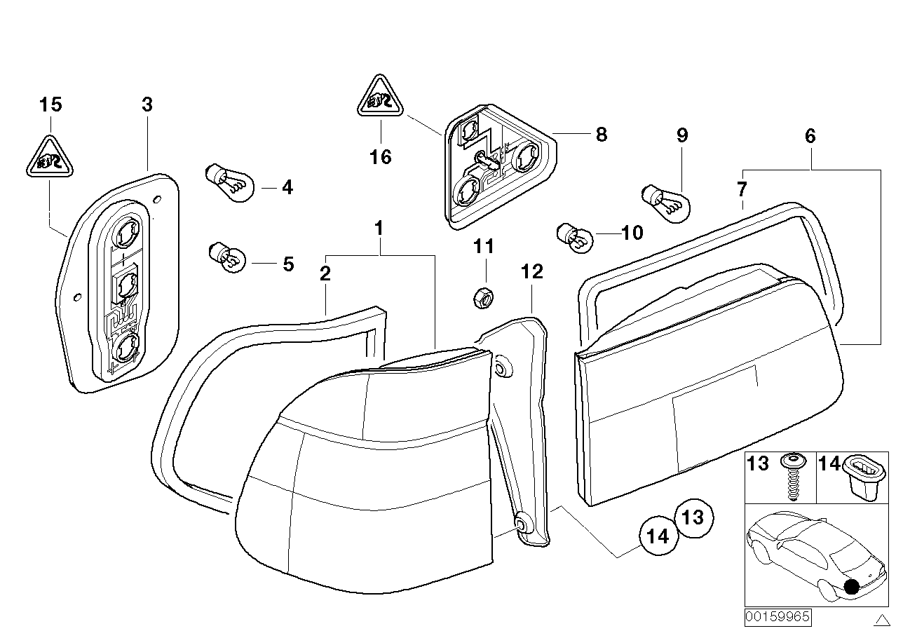 Genuine BMW 63218380095 E39 Rear Light In The Side Panel, Left (Inc. 525i, 540i & 528i)