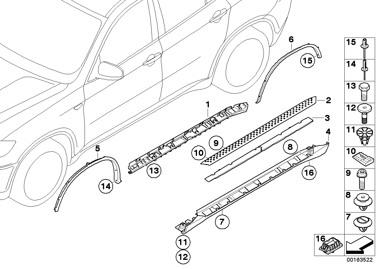 Genuine BMW 51777184422 E71 E72 Support Piece For Door Sill, Right (Inc. X6)