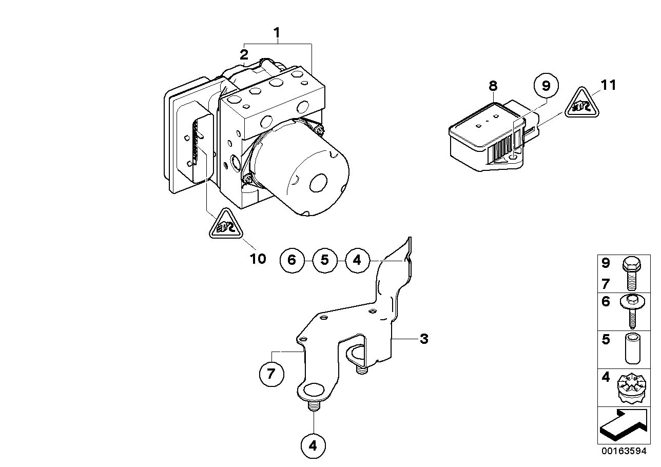 Genuine BMW 34516769708 E63 E61 E64 Rp Hydraulic Unit Dsc (Inc. 525i, 545i & 523i)
