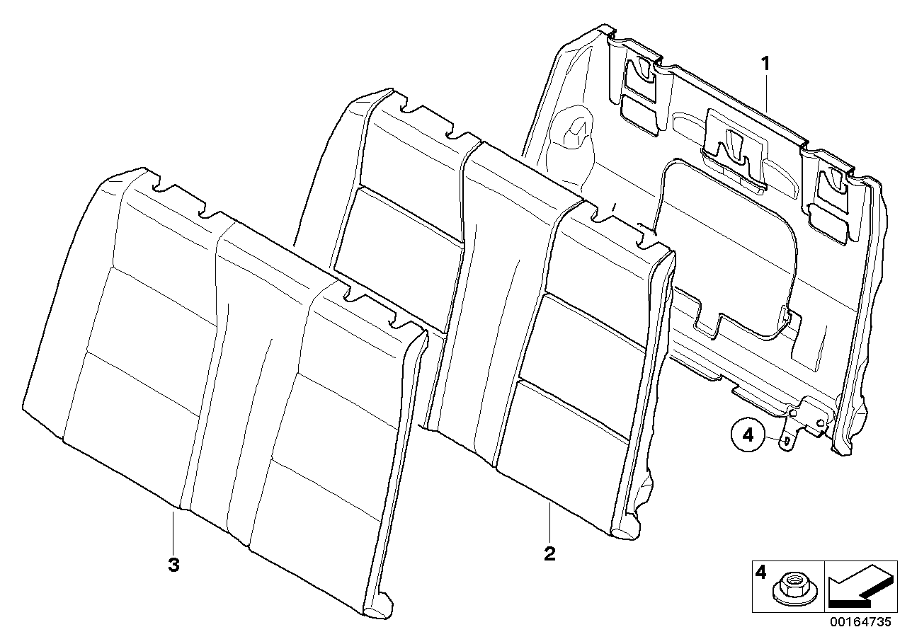 Genuine BMW 52209136177 E88 Backrest Frame El. Fa (Inc. 118i, 135i & 125i)