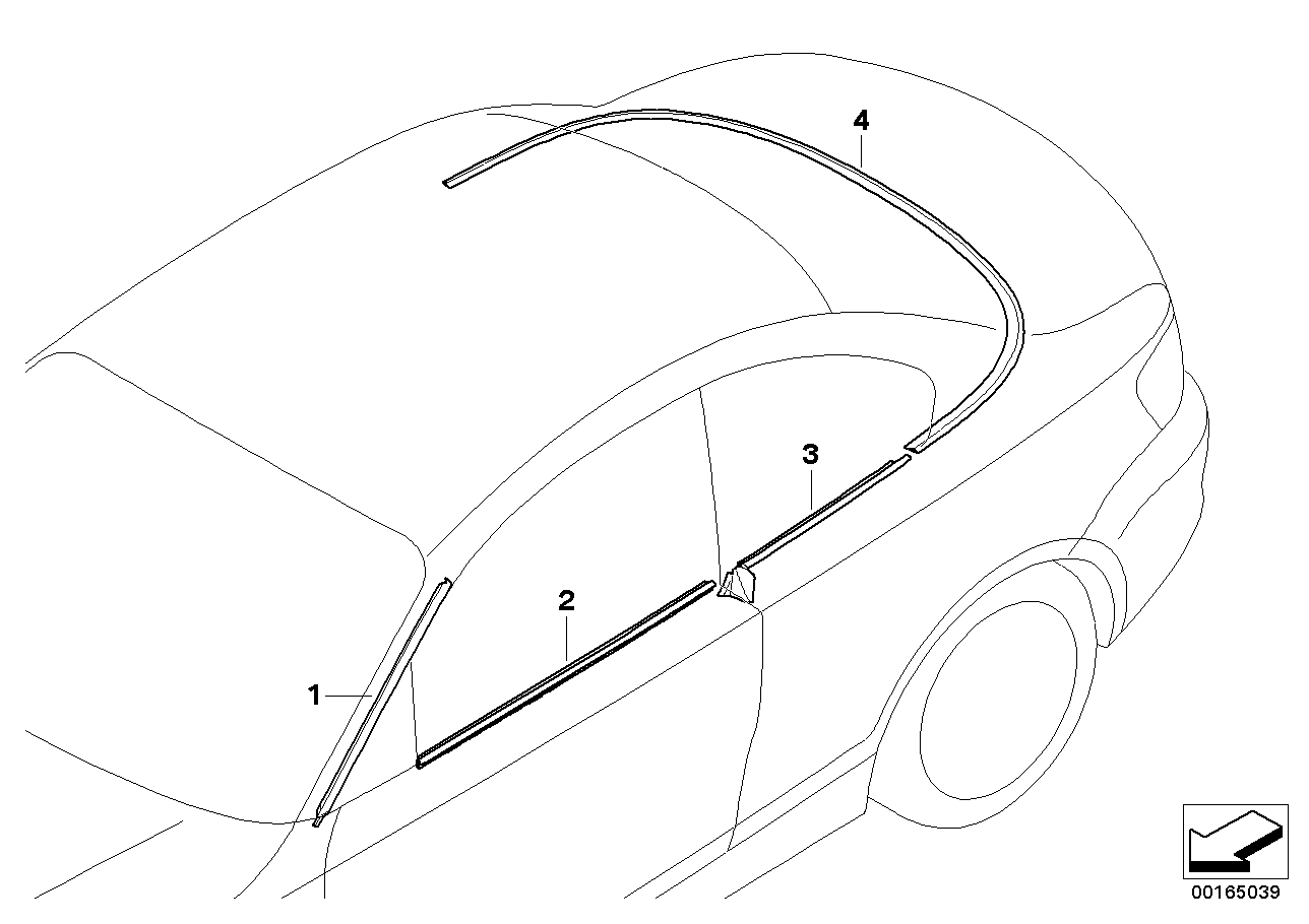 Genuine BMW 51767165004 E88 Strip, Column A Right ALU MATT (Inc. 135i, 120i & 125i)
