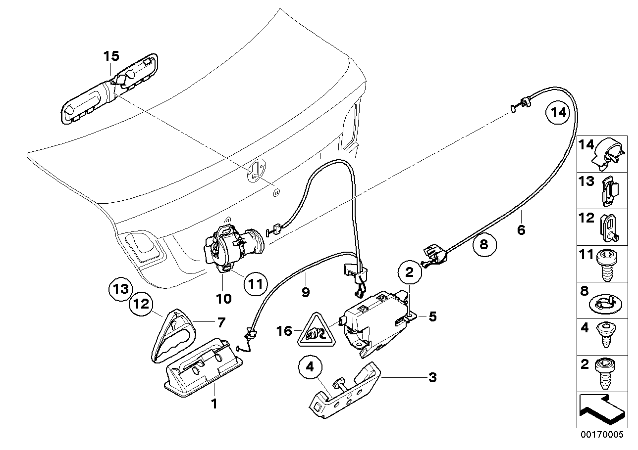 Genuine BMW 51247144877 E90 E92 Catch With Code (Inc. 330xi, 320d & M3)