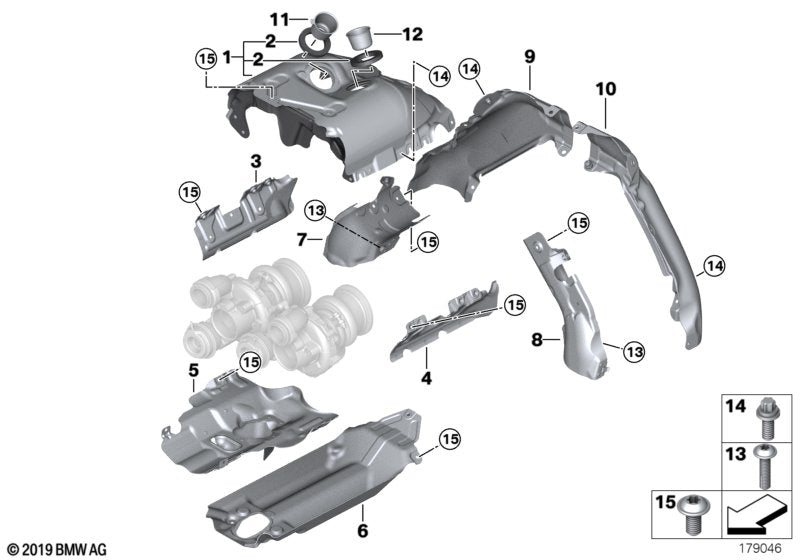 Genuine BMW 11657577001 F15 Heat Shield, Lower (Inc. Alpina B7LX, 750iX & 650iX 4.4)