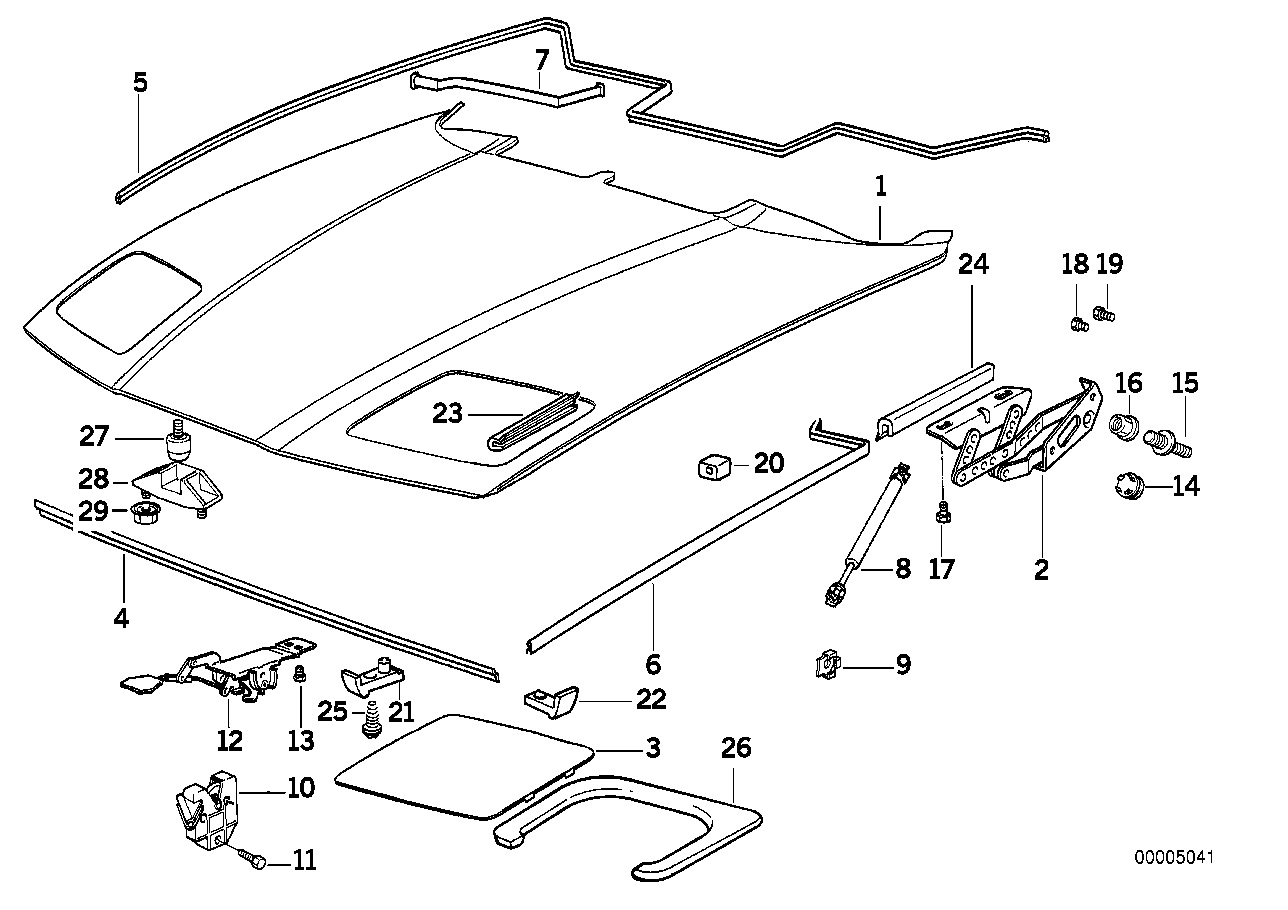 Genuine BMW 51231970582 E31 Catch Bracket Right (Inc. 850CSi, 840i & 840Ci)